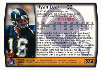 1999 Topps - Topps Collection #234 Ryan Leaf Back