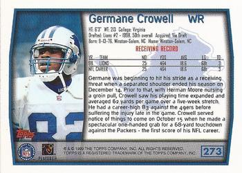 1999 Topps - Topps Collection #273 Germane Crowell Back