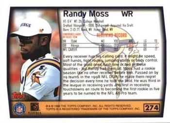 1999 Topps - Topps Collection #274 Randy Moss Back