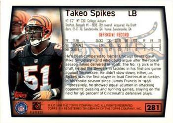 1999 Topps - Topps Collection #281 Takeo Spikes Back