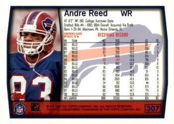1999 Topps - Topps Collection #307 Andre Reed Back