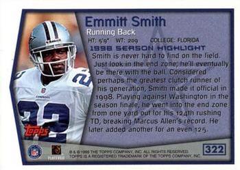 1999 Topps - Topps Collection #322 Emmitt Smith Back