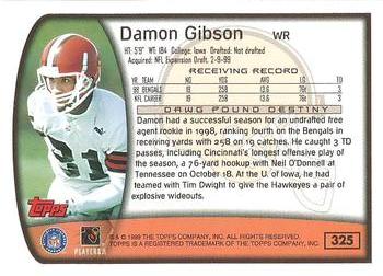 1999 Topps - Topps Collection #325 Damon Gibson Back