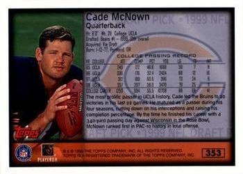 1999 Topps - Topps Collection #353 Cade McNown Back