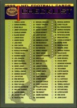 1999 Topps - Topps Collection #356 Checklist: 1-180 Front