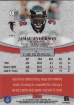1999 Topps Gold Label #5 Jamal Anderson Back