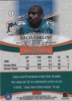 1999 Topps Gold Label #6 Cecil Collins Back