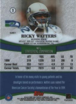 1999 Topps Gold Label #9 Ricky Watters Back