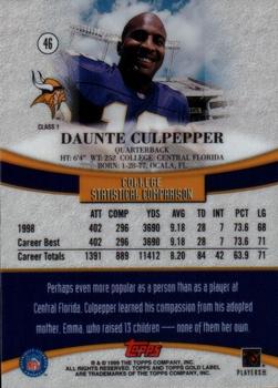 1999 Topps Gold Label #46 Daunte Culpepper Back