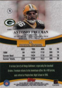 1999 Topps Gold Label #78 Antonio Freeman Back