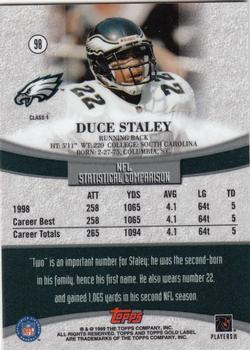 1999 Topps Gold Label #98 Duce Staley Back