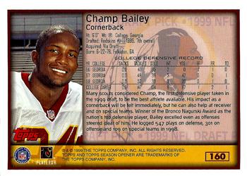 1999 Topps Season Opener #160 Champ Bailey Back