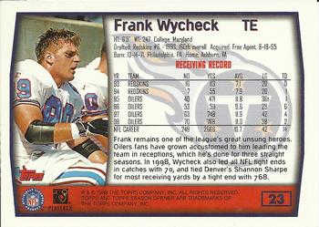 1999 Topps Season Opener #23 Frank Wycheck Back