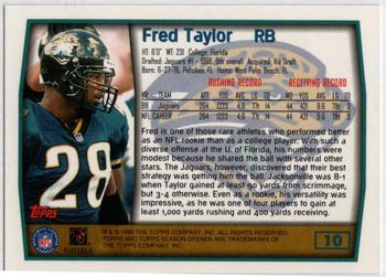1999 Topps Season Opener #10 Fred Taylor Back