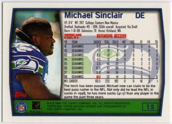 1999 Topps Season Opener #15 Michael Sinclair Back