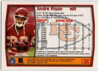 1999 Topps Season Opener #24 Andre Rison Back