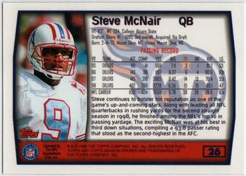 1999 Topps Season Opener #26 Steve McNair Back