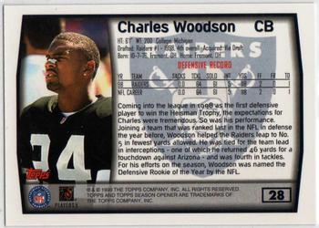 1999 Topps Season Opener #28 Charles Woodson Back