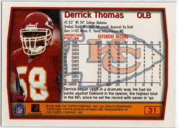 1999 Topps Season Opener #31 Derrick Thomas Back