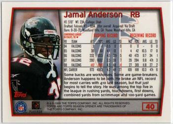 1999 Topps Season Opener #40 Jamal Anderson Back