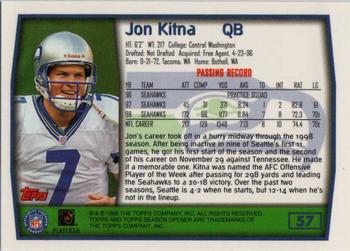 1999 Topps Season Opener #57 Jon Kitna Back