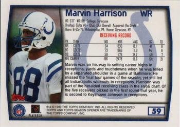 1999 Topps Season Opener #59 Marvin Harrison Back