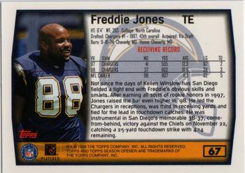 1999 Topps Season Opener #67 Freddie Jones Back