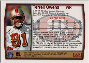 1999 Topps Season Opener #69 Terrell Owens Back