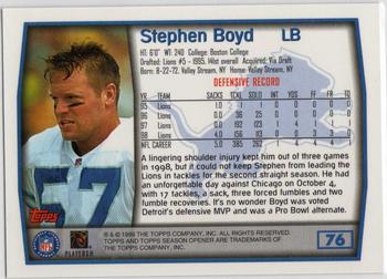 1999 Topps Season Opener #76 Stephen Boyd Back