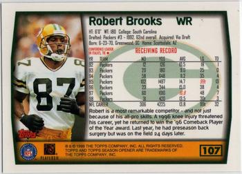 1999 Topps Season Opener #107 Robert Brooks Back