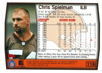1999 Topps Season Opener #118 Chris Spielman Back