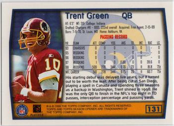 1999 Topps Season Opener #131 Trent Green Back