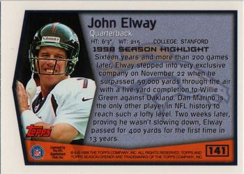1999 Topps Season Opener #141 John Elway Back