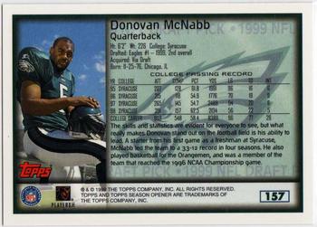 1999 Topps Season Opener #157 Donovan McNabb Back