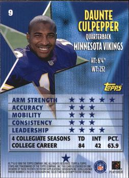 1999 Topps Stars #9 Daunte Culpepper Back