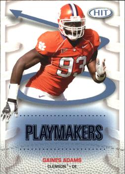 2007 SAGE HIT - Playmakers Blue #P60 Gaines Adams Front