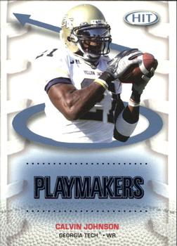 2007 SAGE HIT - Playmakers Blue #P61 Calvin Johnson Front