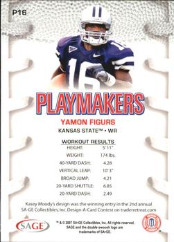 2007 SAGE HIT - Playmakers Silver #P16 Yamon Figurs Back