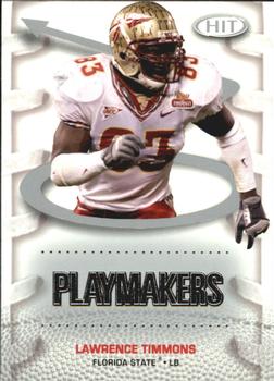 2007 SAGE HIT - Playmakers Silver #P17 Lawrence Timmons Front