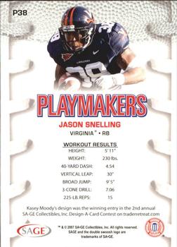 2007 SAGE HIT - Playmakers Silver #P38 Jason Snelling Back