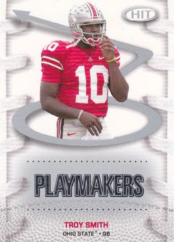 2007 SAGE HIT - Playmakers Silver #P50 Troy Smith Front