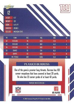 2007 Score - Atomic #12 Plaxico Burress Back