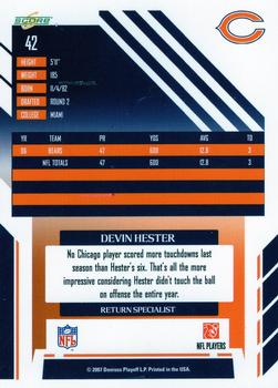 2007 Score - Atomic #42 Devin Hester Back