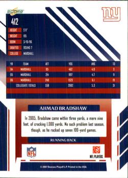 2007 Score - Updates #412 Ahmad Bradshaw Back