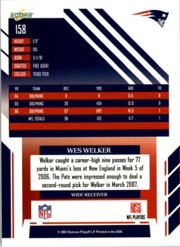2007 Score - Updates #158 Wes Welker Back