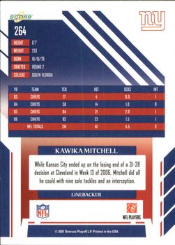 2007 Score - Updates #264 Kawika Mitchell Back