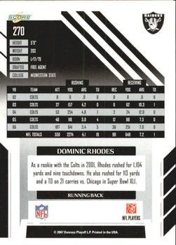 2007 Score - Updates #270 Dominic Rhodes Back