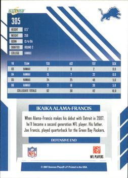 2007 Score - Updates #305 Ikaika Alama-Francis Back