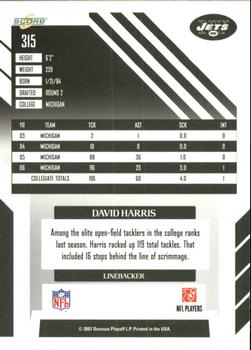 2007 Score - Updates #315 David Harris Back