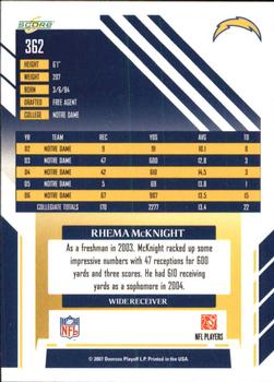 2007 Score - Updates #362 Rhema McKnight Back